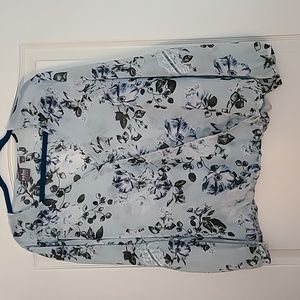 Sheer blue printed blouse